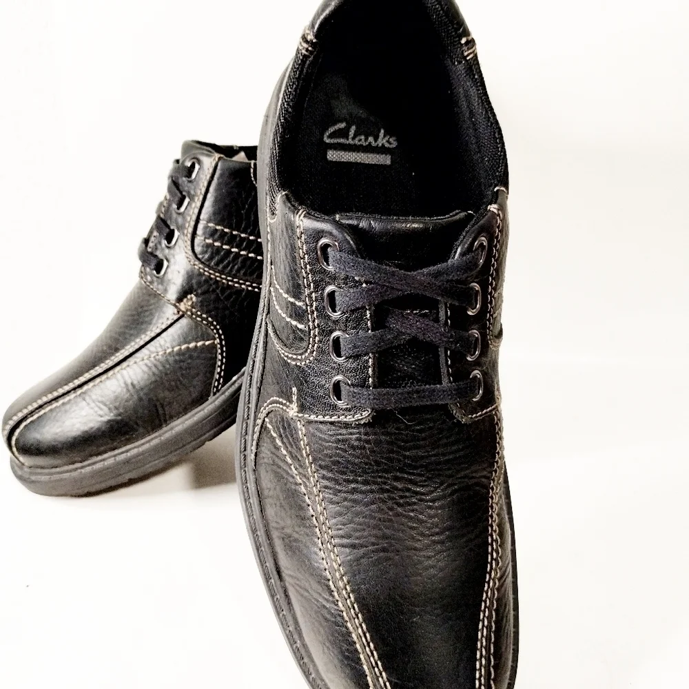 Clarks Hommes Leather Casual Shoes Mens size‎ 9½M Dadcore Career Office Church
